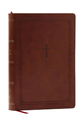 NKJV Giant Print EndofVerse Reference Bible Brown Leathersoft Red Letter Comfort Print