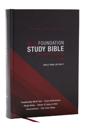 NKJV Foundation Study Bible Wide Margin Black Hardcover Red Letter