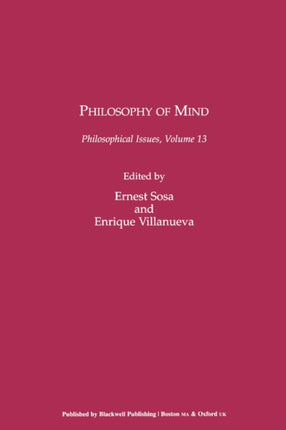 Philosophy of Mind, Volume 13