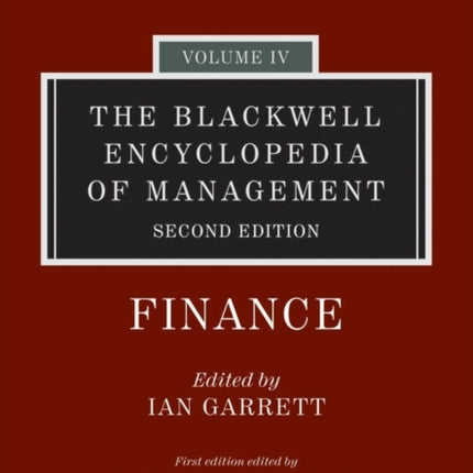 The Blackwell Encyclopedia of Management Finance
