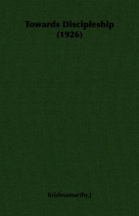 Towards Discipleship 1926