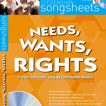 Needs Wants and Rights Songsheets A crosscurricular song by Christopher Hussey