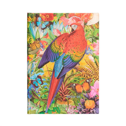 Paperblanks 20242025 Weekly Planner Tropical Garden Nature Montages 18Month MIDI Horizontal Elastic Band 208 Pg 80 GSM