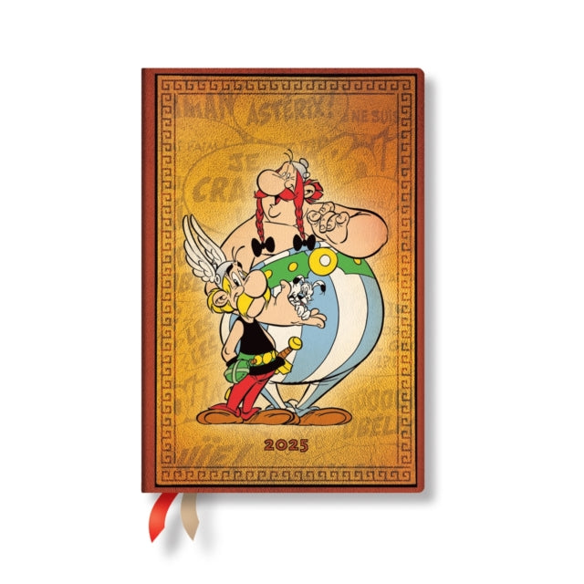 Asterix  Obelix The Adventures of Asterix Mini 12month Horizontal Hardback Dayplanner 2025 Elastic Band Closure