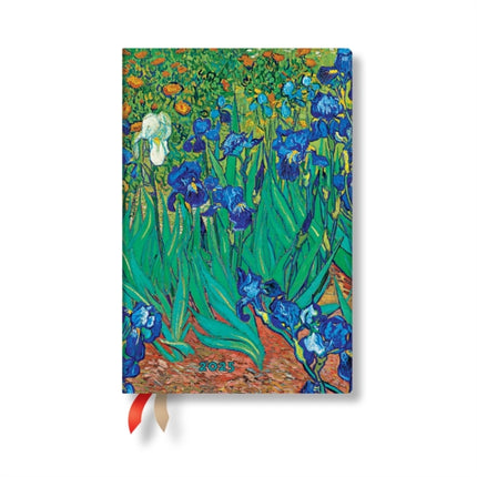 Van Goghs Irises Mini 12month Verso Hardback Dayplanner 2025 Elastic Band Closure