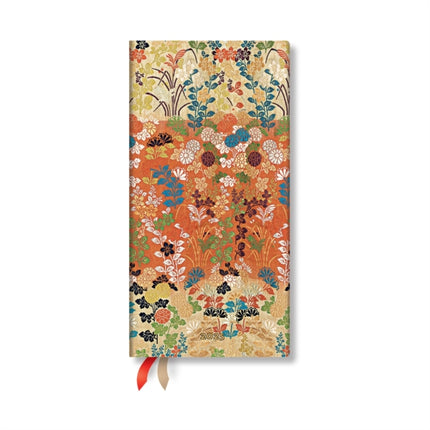 Karaori Japanese Kimono Slim 12month Horizontal Hardback Dayplanner 2025 Elastic Band Closure