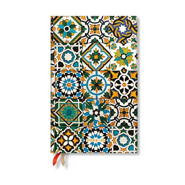 Porto Portuguese Tiles Maxi 12month Horizontal Hardback Dayplanner 2025 Elastic Band Closure