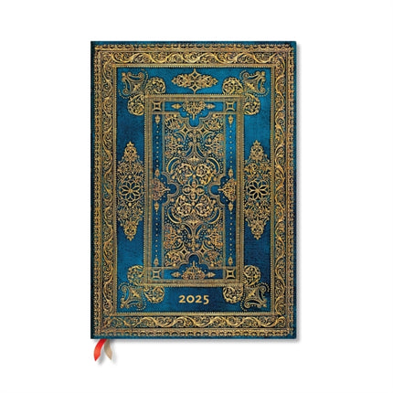 Blue Luxe Luxe Design Grande 12month Vertical Hardback Dayplanner 2025 Elastic Band Closure