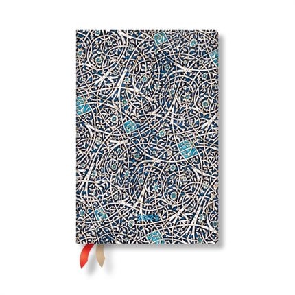 Granada Turquoise Moorish Mosaic Mini 12month Horizontal Softcover Flexi Dayplanner 2025 Elastic Band Closure