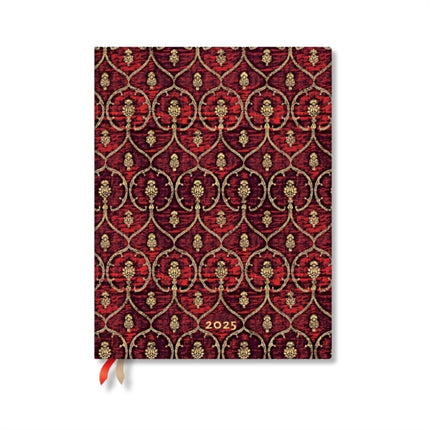 Red Velvet Ultra 12month Vertical Softcover Flexi Dayplanner 2025 Elastic Band Closure