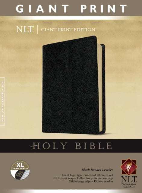 NLT Holy Bible, Giant Print, Black, Indexed