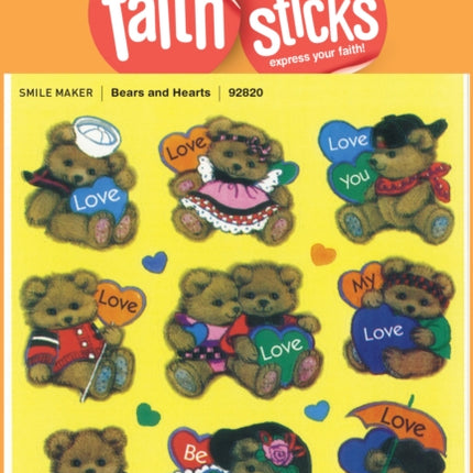 Bears And Hearts - Faith That Sticks Stickers