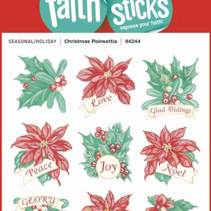 Christmas Poinsettia - Faith That Sticks Stickers