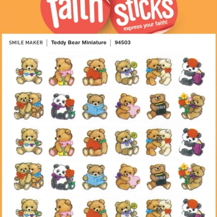 Teddy Bear Miniature - Faith That Sticks Stickers