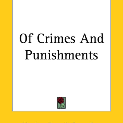 Of Crimes And Punishments