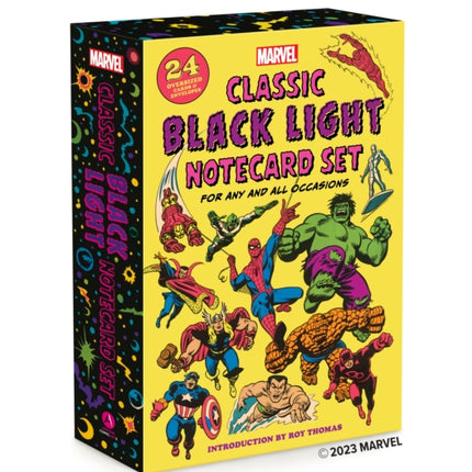 Marvel Classic Black Light Notecard Set: 24 Oversized Cards + Envelopes for Any and All Occasions