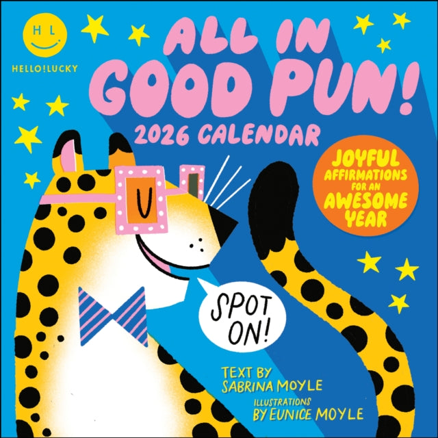 HelloLucky All in Good Pun 2026 Wall Calendar