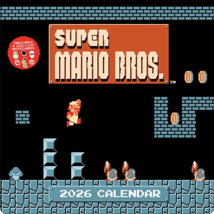 Super Mario Bros. 8Bit Retro 2026 Wall Calendar