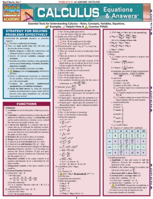 Calculus Equations & Answers