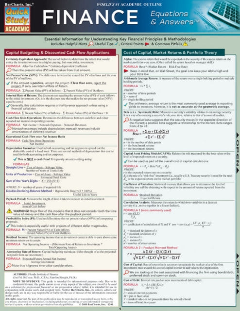 Finance Equations & Answers