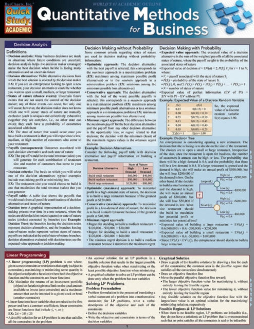 Quantitative Methods For Business