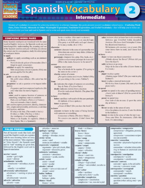 Spanish Vocabulary 2: Intermediate