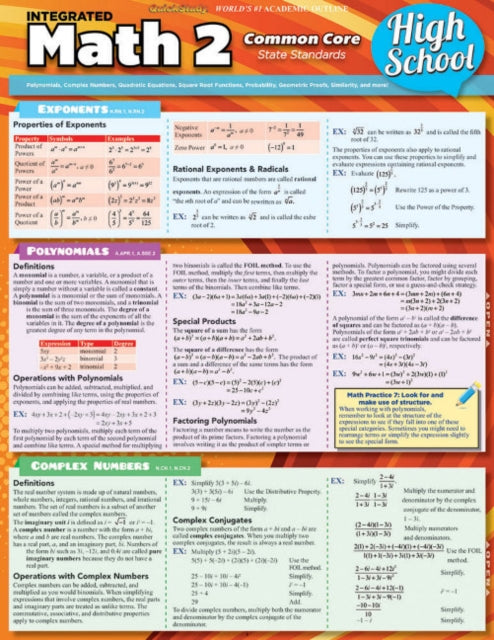 Math 2 Common Core 10th Grade: Integrated