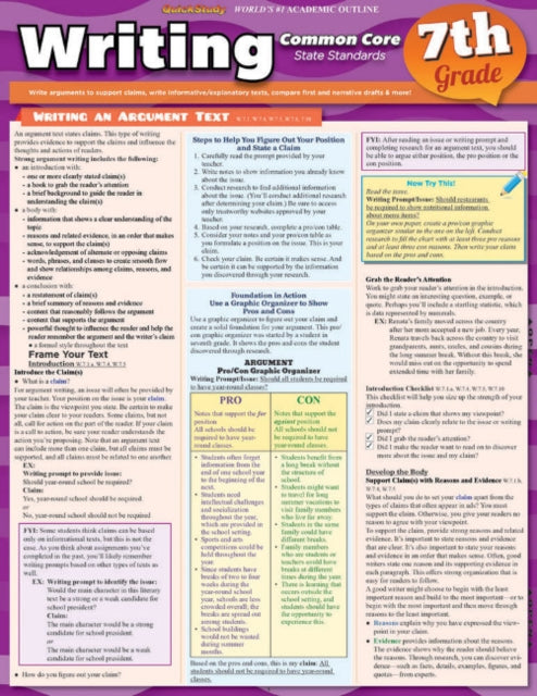 Writing Common Core 7th Grade Quickstudy