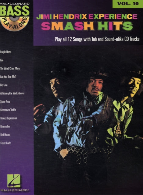 Jimi Hendrix - Smash Hits: Bass Play-Along Volume 10