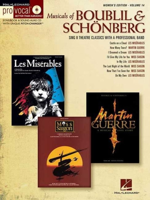 Pro Vocal Volume 14 Musicals Of Boublil And