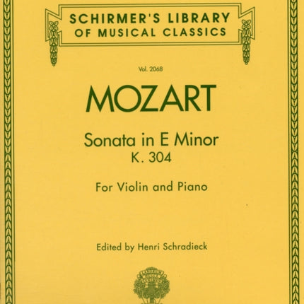 Sonata in E Minor K 304 For Violin and Piano