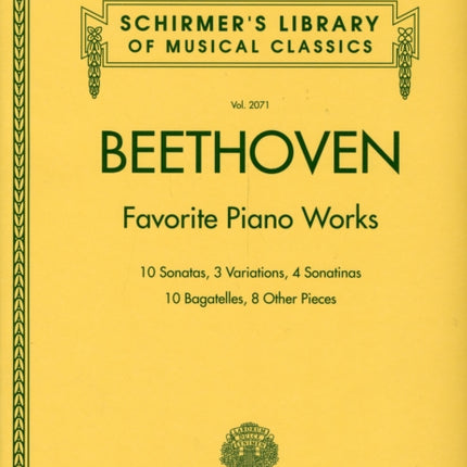 Beethoven - Favorite Piano Works: Schirmer'S Library of Musical Classics #2071