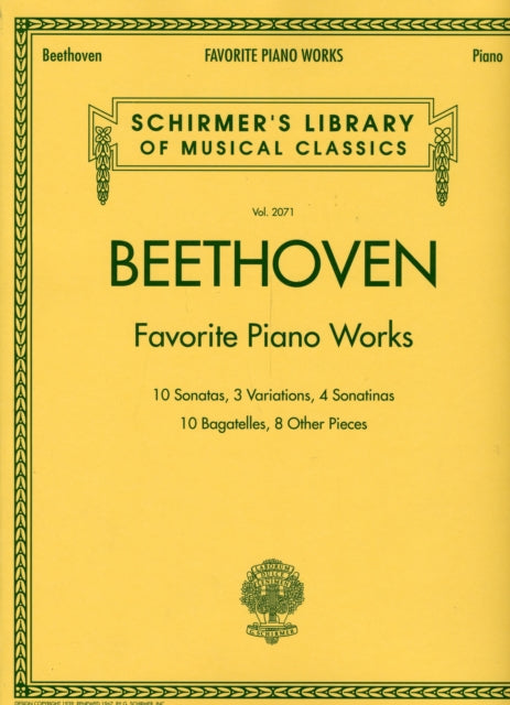 Beethoven - Favorite Piano Works: Schirmer'S Library of Musical Classics #2071