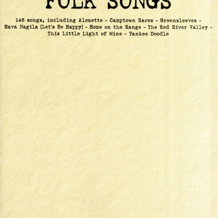 Folk Songs Budget Books