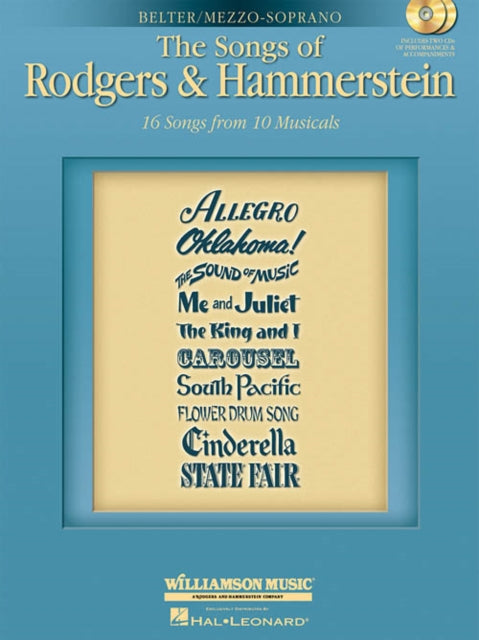 Songs Rodgers Hammerstein Mez Bk2Cd Belter MezzoSoprano 16 Songs from 10 Musicals