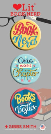 Book Nerd 3 Badge Set