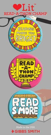 Read-a-thon 3 Badge Set: LoveLit Button Assortment