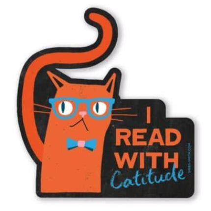 I Read With Catitude Sticker