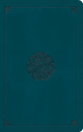 ESV Large Print Personal Size Bible TruTone Deep Teal Emblem Design