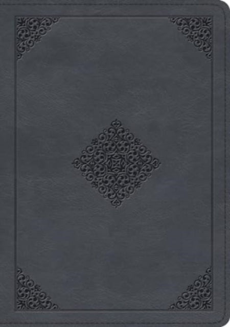 ESV Large Print Wide Margin Bible TruTone Slate Blue Ornament Design