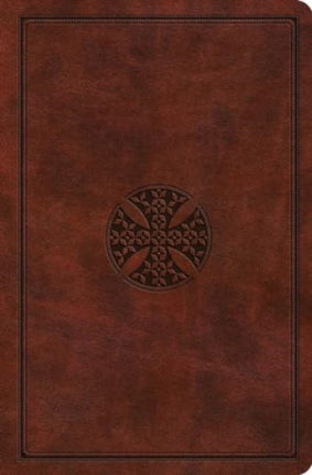 ESV Value Compact Bible TruTone Chestnut Mosaic Cross Design