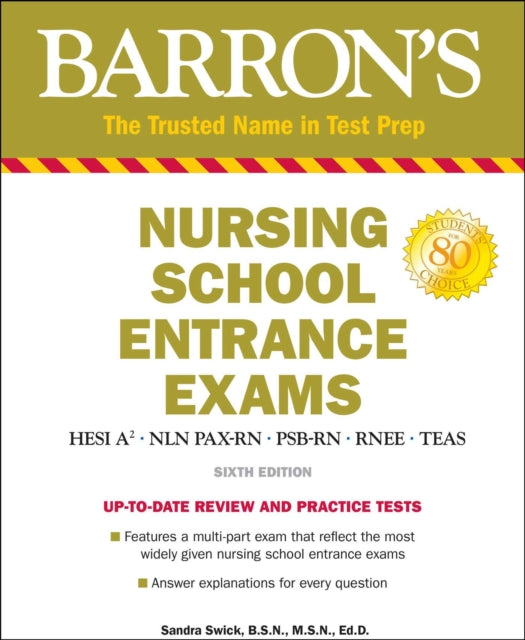 Nursing School Entrance Exams HESI A2  NLN PAXRN  PSBRN  RNEE  TEAS Barrons Test Prep