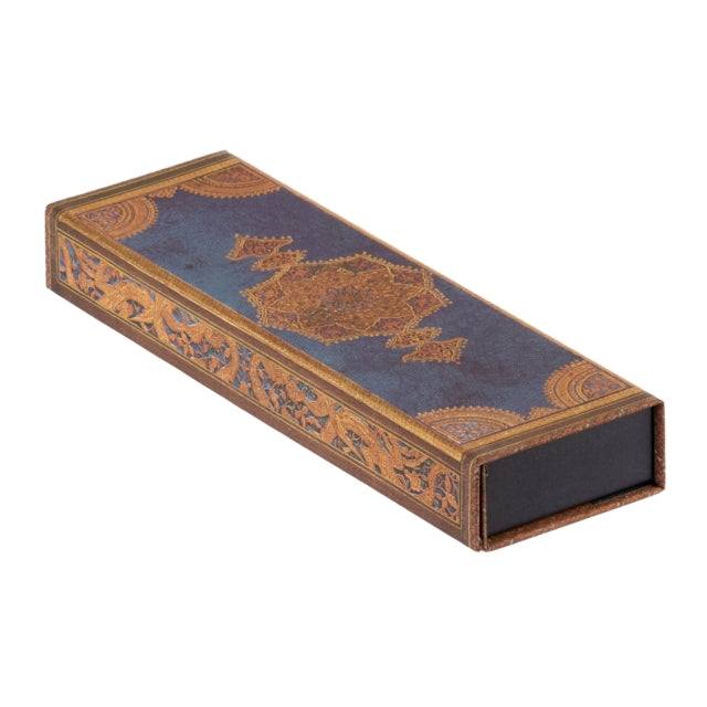 Safavid Indigo (Safavid Binding Art) Pencil Case (Wrap Closure)