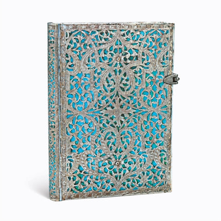 Maya Blue (Silver Filigree Collection) Midi Lined Hardcover Journal