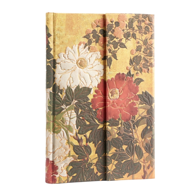 Natsu (Rinpa Florals) Mini Lined Hardback Journal (Wrap Closure)