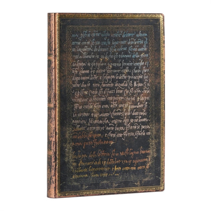 Michelangelo Handwriting Embellished Manuscripts Collection Midi Lined Softcover Flexi Journal Elastic Band Closure
