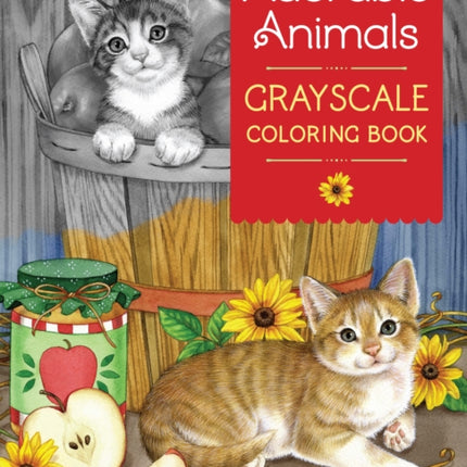 Adorable Animals GrayScale Coloring Book