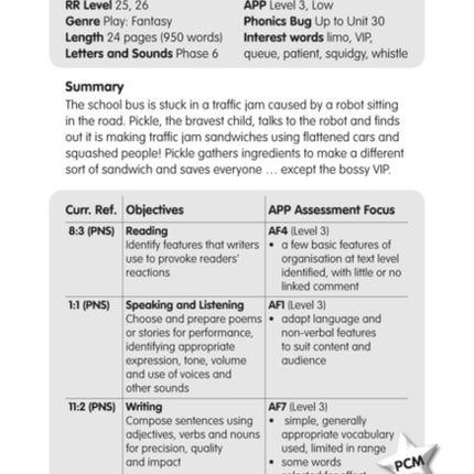 BC JD Plays Lime/3C Traffic Jam Guided Reading Card