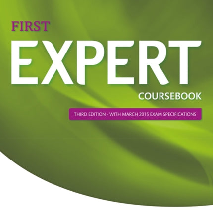 Expert First 3rd Edition Coursebook with CD Pack