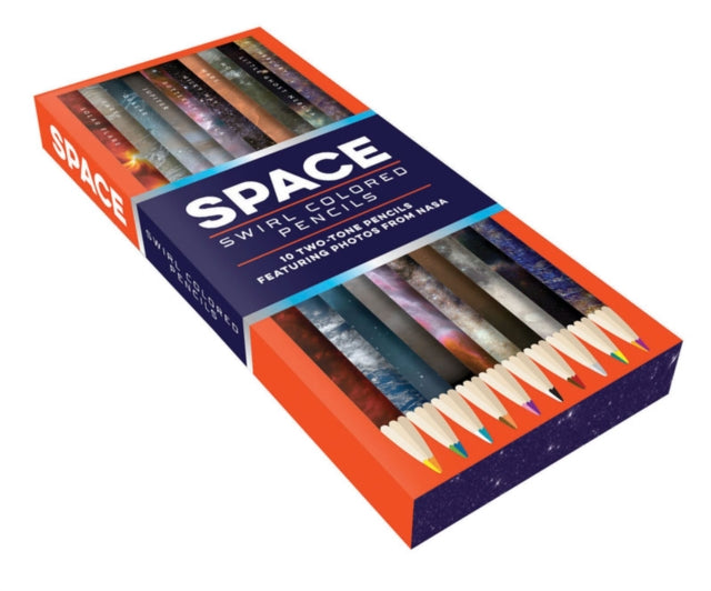 Space Swirl Colored Pencils: 10 two-tone pencils featuring photos from NASA